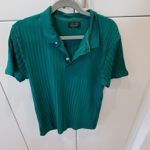 Zara Other - Zara man made in Morocco green polo top